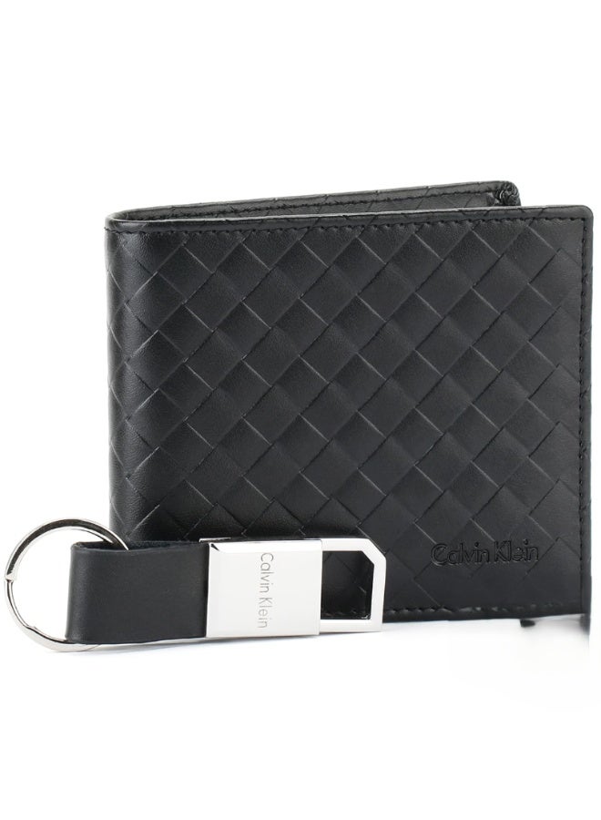 Calvin Klein Performance Authentic Calvin Klein Men’s Black Genuine Leather Wallet & Keychain – Premium Bifold Wallet with Matching Keychain in Elegant Gift Set - Image 2