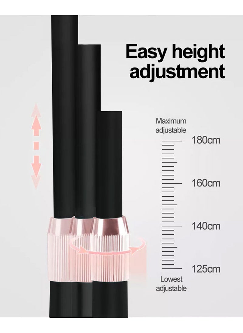 Eyelash LED Floor Light, Half Moon Lamp for Lash Extension, Lighting for Beauty, Skincare, Lashes, Eyebrows, Filming Content Creation, with Adjustable Brightness & Height, Black