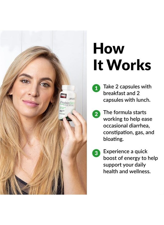 Force Factor - ProbioSlim with Next-Gen SLIMVANCE, Probiotic Energy Pills for Women and Men with Green Tea Extract to Improve Digestion, Boost Energy, and Reduce Bloating, Force Factor, 60 Count (Pack of 3) - Image 1