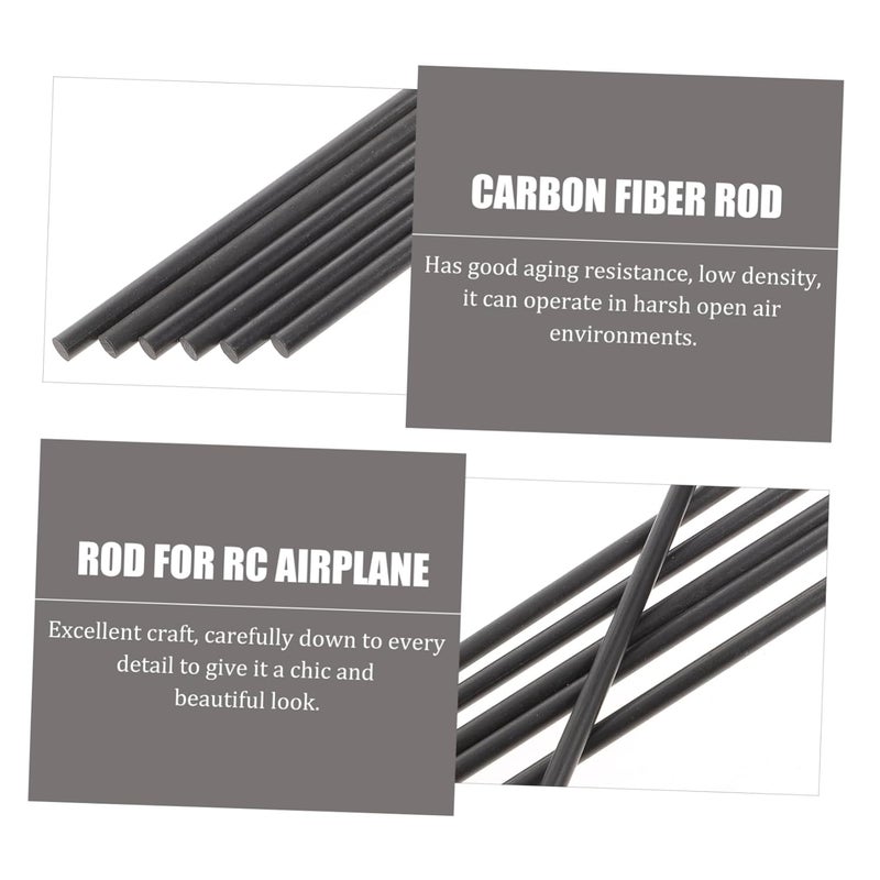 قضبان من ألياف الكربون 4x200 مم 6 قطع فضية لطائرة نموذجية سيارة قارب مجموعة حرف يدوية DIY - Image 3