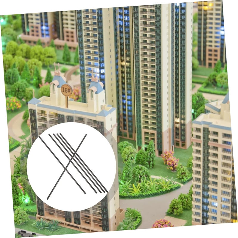 قضبان من ألياف الكربون 4x200 مم 6 قطع فضية لطائرة نموذجية سيارة قارب مجموعة حرف يدوية DIY - Image 5