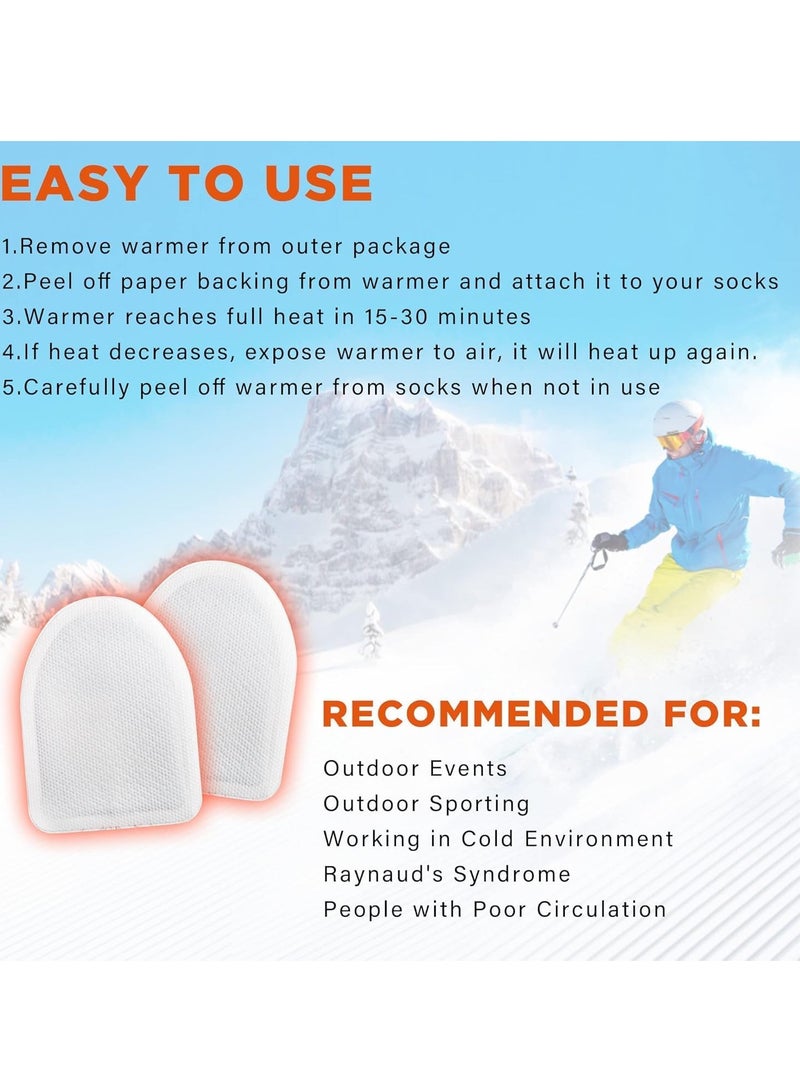 Generic Hot Toe Foot Heat Warmers - 20 Count, Adhesive Long Lasting Air Activated Disposable Natural Heating Pads for Shoes, Boots – Odorless & Comfortable for Outdoor Work, Sports Activities - Image 5