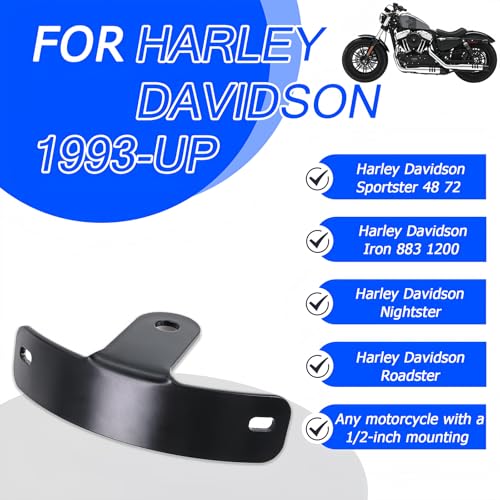 KOONDHEEND Rear Side License Plate Bracket for Harley Davidson 1993-2025 for Sportster 48 72 | Iron 883 1200 | Nightster & Roadster | Side Mount License Plate | 1/2" Shock Mount | Side Customization - Image 3