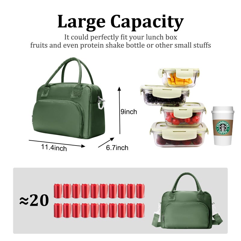 MEXS Insulated Lunch Bag for Women Men Large Reusable Lunch Box Adult Leakproof Portable Cooler Tote Bags for Work Picnic - Image 2
