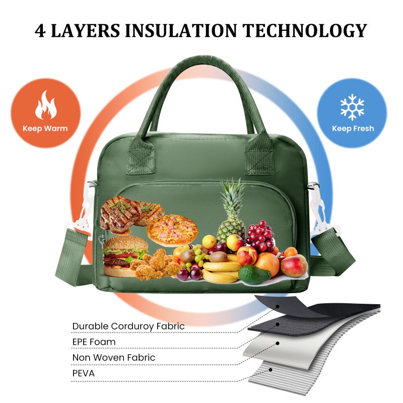 MEXS Insulated Lunch Bag for Women Men Large Reusable Lunch Box Adult Leakproof Portable Cooler Tote Bags for Work Picnic - Image 4