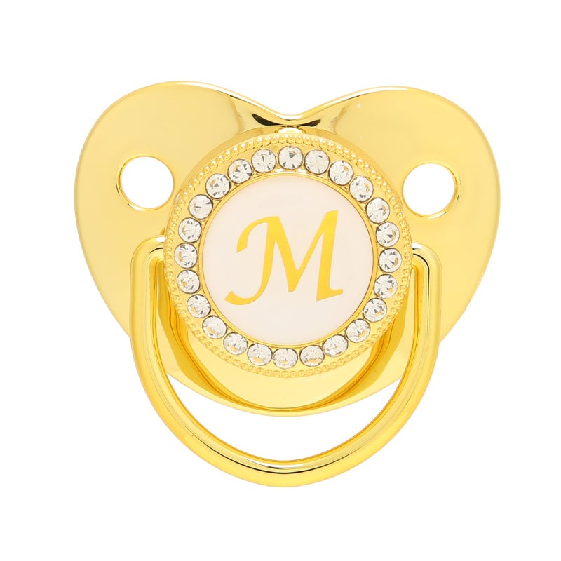 Golden Baby Pacifier 6 To 18 Months BPA-Free Silicone Material - Ergonomic Curved Design Safe Baby Pacifier for Breastfeeding Support Baby Oral Comfort - Image 2
