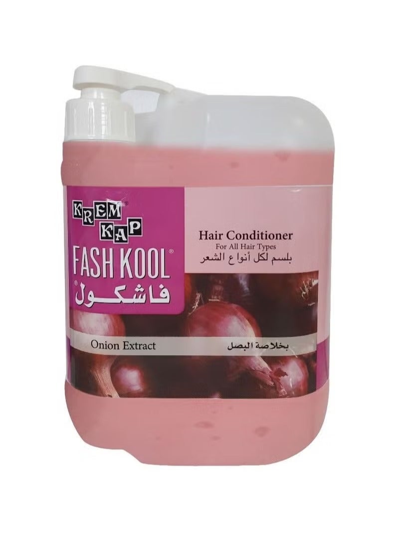 فاش كول بلسم للشعر بخلاصة البصل - تغذية عميقة ولمعان لجميع أنواع الشعر (5 لترات)