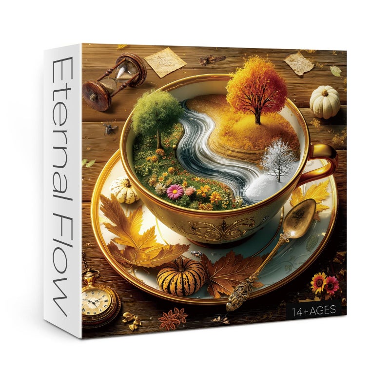 BBOLDIN Seasons of Cup Puzzles for Adults 1000 Pieces Nature Beautiful Landscape Plant Flower Garden Art Jigsaw Puzzles Fall Tree Challenging Puzzle - Image 3
