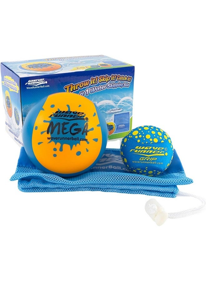 Wave Runner Water Skipping Ball- The Aqua Bounce Pool Balls (2-Pack) with Mesh Bag Ages - Outdoor Toys, Pool Toys, Beach Vacation Essentials, Easter Basket Stuffers, Camping, Games - Image 1