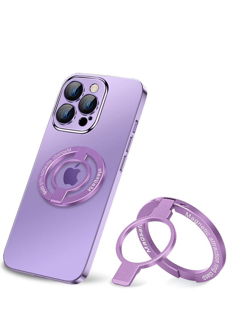 Excefore Magnetic Phone Ring Holder, Adjustable Zinc Alloy Phone Ring Holder, for Magsafe Phone Ring Stand Holder, Compatible with iPhone Series and Phones with Magnetic Suction Case (Purple) - Image 1