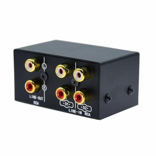 Arklove 2 in 4 Out or 4 in 2 Out Audio Sound selector RCA Female Stereo Channel 2 Splitter switcher Box Switching No External Power No Noise - Image 1