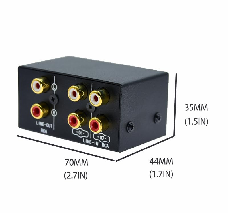 Arklove 2 in 4 Out or 4 in 2 Out Audio Sound selector RCA Female Stereo Channel 2 Splitter switcher Box Switching No External Power No Noise - Image 2