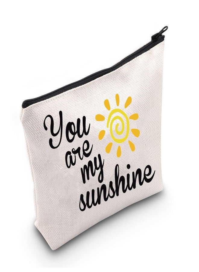 LEVLO Sunshine Makeup Bag You Are My Sunshine Makeup Bag Sunshine Zipper Bag Gift For Her (You are my sunshine) - Image 1