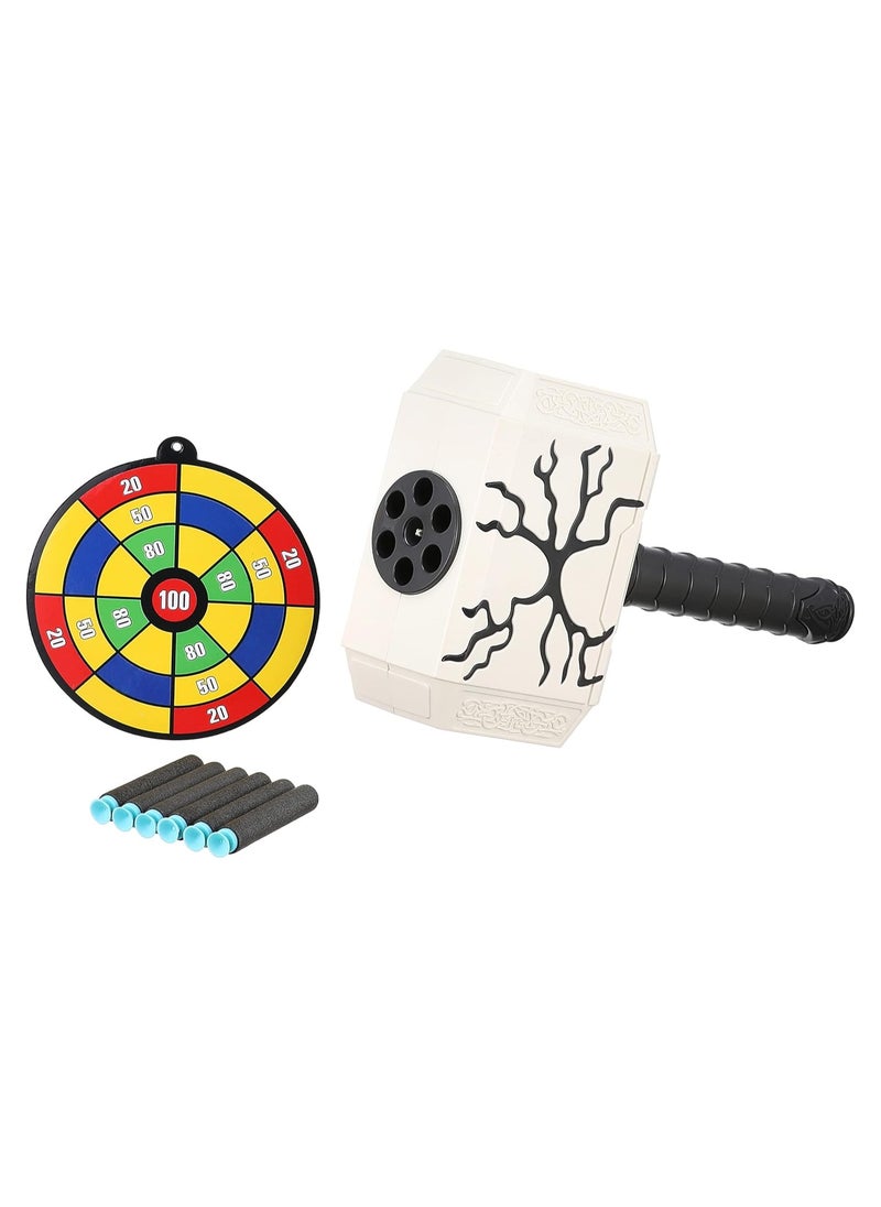 null - A Soft Bullet Gun In The Shape Of A Hammer With Lights, 6 Bullets. - Image 1