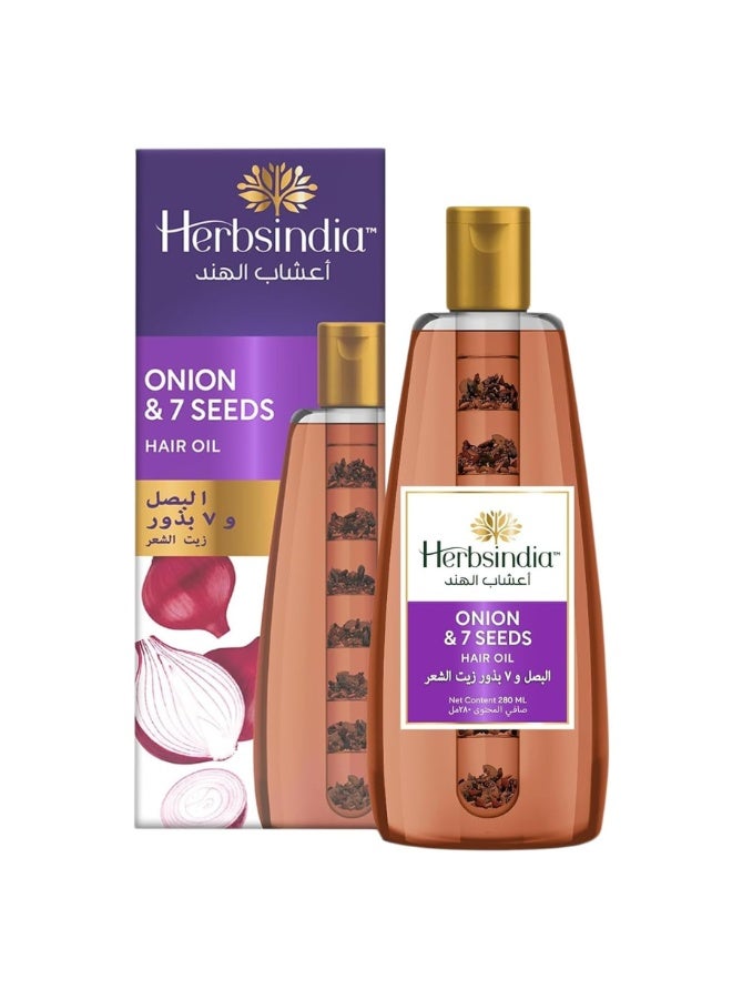 Herbsindia Hair Oil With Onion & 7 Seeds - 280ML - Image 1