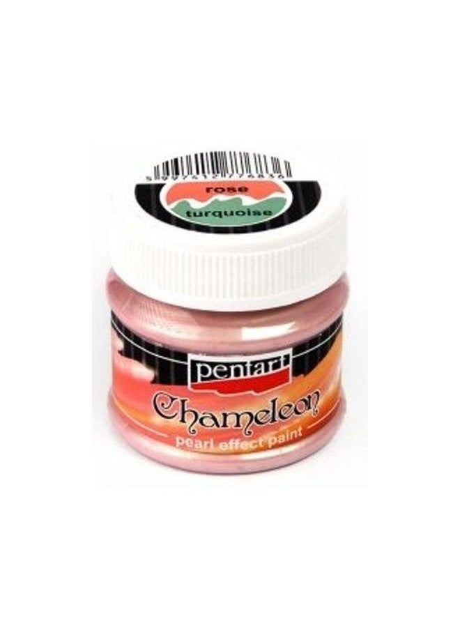 Pentart - Chameleon pearl effect acrylic paint 50ml - rose turquoise - Image 1
