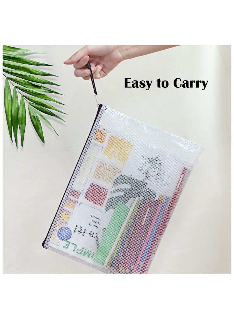 Eowhitu Eowhitu File Folder Letter A5 Size Zipper Mesh Bags, File Jackets & File Pockets, Office Supply Organizer Plastic Pouch Document Bag for Organization Storage Pocket 12 Packs Multicolor  - Image 5