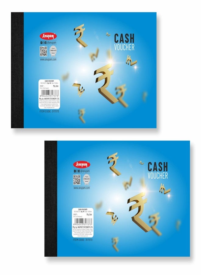 Anupam Cash Vouchers | Account Note Pads | Petty Cash Vouchers | Note Pads | No. of Sheets : 100 for Accounting Purpose Office, Shop, Home, Bank, School (Pack of 2) - Image 1