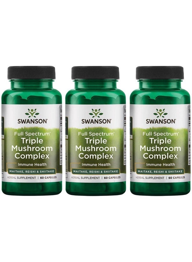 Swanson Full Spectrum Triple Mushroom Complex 60 Capsules (3 Pack) - Image 1
