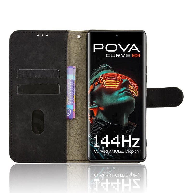 erorex For Tecno Pova Curve 5G  Feel Magnetic Flip Leather Phone Case(Black) - Image 4