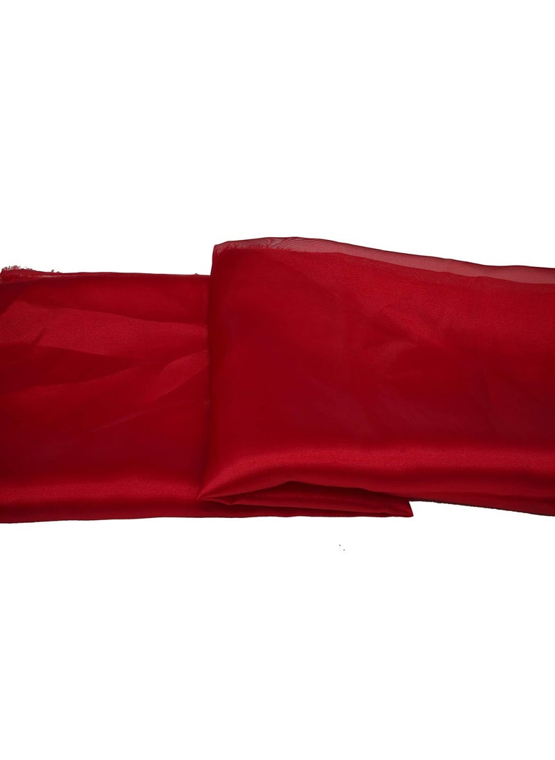 Pehnava Fab studio - Pehnava Fab Studio Tissue Organza Fabric for Dress Cloth Material for Use in Fancy Garments Making Frocks GownsDresses and Also Wrapping Party Wedding DecorationsFireBrick2 Meter - Image 1