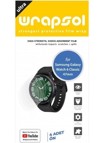 Wrapsol Samsung Galaxy Watch 6 Classic 47mm Smartwatch Screen Protector Polyurethane Film  - Image 2