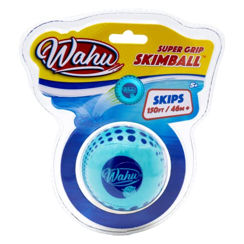 Wahu Super Grip 100 Waterproof Skimball Pool Toy Water Skipping Ball for Pool and Beach Skips Over 150 on Water Blue - Image 1