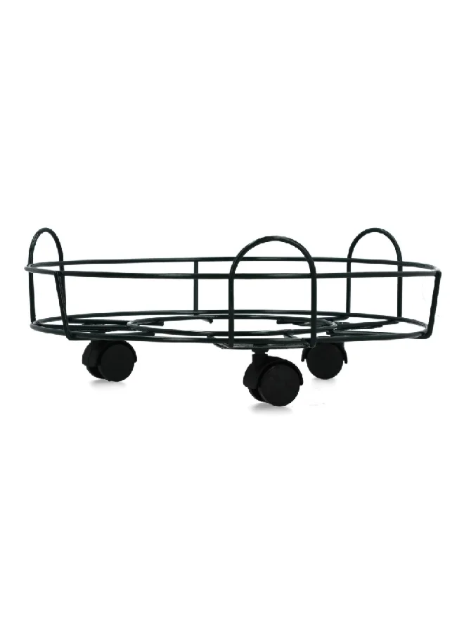 serene Premium Quality Easily Movable Round Plant Caddy with Wheels Black 43 x 63 x 63 cm 20187