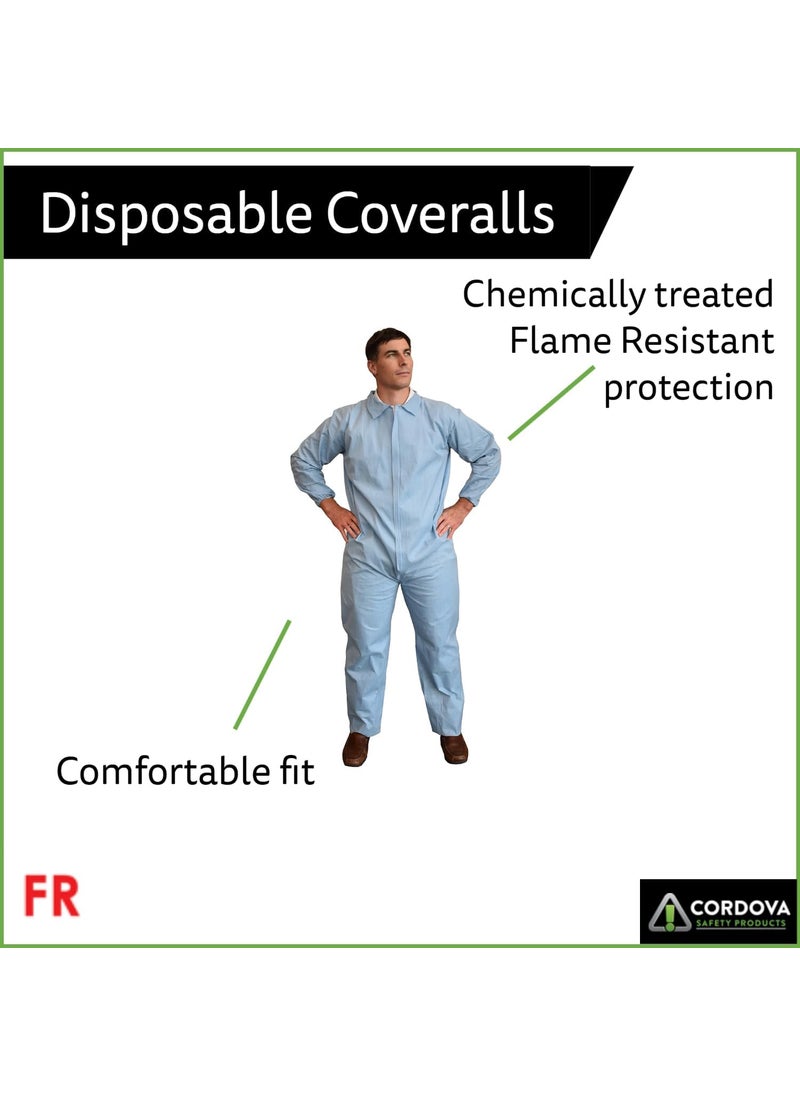 Cordova Cordova FRC150 Disposable Coveralls Fire Resistant Protection SelfExtinguishing for Protection from Contaminants and Sparks Elastic Wrists and Back 25Pack 2XLarge  - Image 2