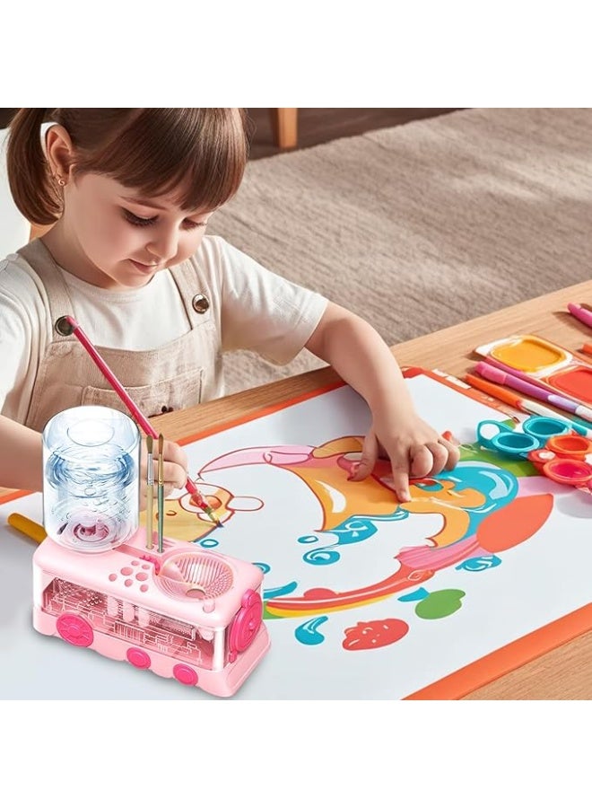 Paint Brush Cleaner Station with Holder and Palette, Washing My Paintbrushes,Water Cycle Watercolor Brush Rinser Dispenser,Paint Brush Washer Tool for Acrylic,Art Supplies for Adult,Kids - Image 3