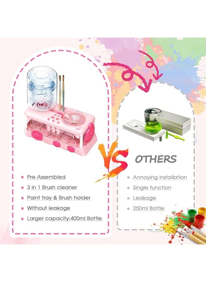 Paint Brush Cleaner Station with Holder and Palette, Washing My Paintbrushes,Water Cycle Watercolor Brush Rinser Dispenser,Paint Brush Washer Tool for Acrylic,Art Supplies for Adult,Kids - Image 5