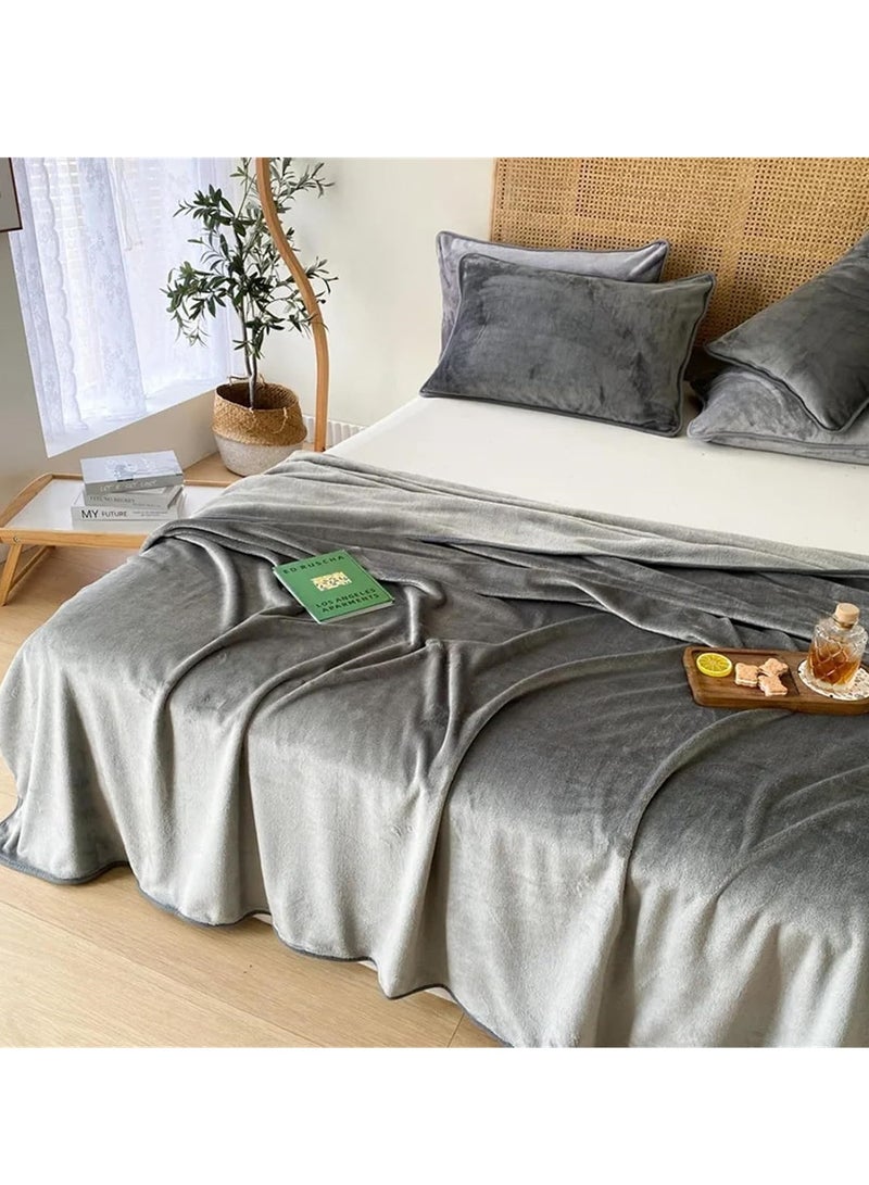 Fleece Blanket, Super Soft Bed Blanket Plush Cozy Fuzzy Lightweight Flannel Blankets for Bed, Sofa, Couch, Travel, Camping (Grey, 150x200CM)  - Image 3