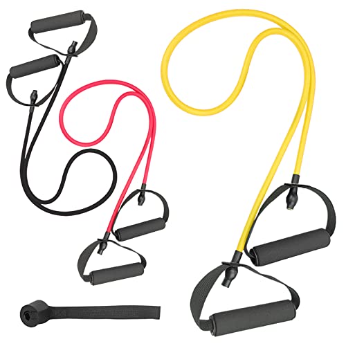 Rhinenet 3PCS Resistance Bands with Handles Strength Bands Exercise Bands Set with Handles Elastic Bands Workout Bands for Working Out Strength Training Muscle Toning Door Anchor and Workout Guide - Image 1