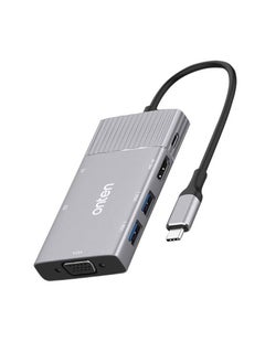 onten Onten 95113 8 In 1 USB 3.0 x2 + SD / TF + HDMI / VGA + 3.5mm Jack + Type-C / USB-C (PD 3.0) Multi-function HUB Converter Dock Station  - Image 1