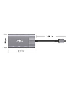 onten Onten 95113 8 In 1 USB 3.0 x2 + SD / TF + HDMI / VGA + 3.5mm Jack + Type-C / USB-C (PD 3.0) Multi-function HUB Converter Dock Station  - Image 2