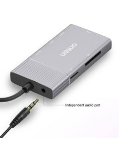 onten Onten 95113 8 In 1 USB 3.0 x2 + SD / TF + HDMI / VGA + 3.5mm Jack + Type-C / USB-C (PD 3.0) Multi-function HUB Converter Dock Station  - Image 3