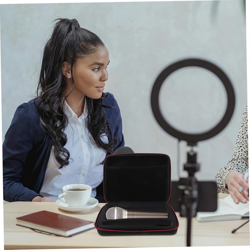 Black Padded Eva Handheld Microphone Carrying Case Portable Mic Pouch - Image 4