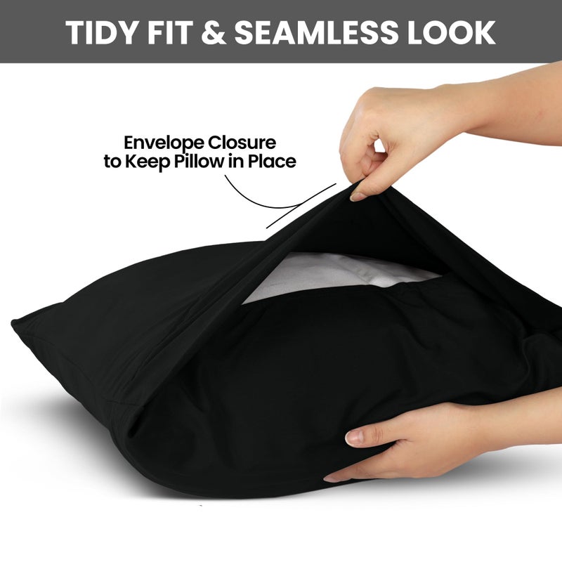 Utopia Bedding Pillow Cases Queen Size 2-Pack - Soft Brushed Microfiber - Envelope Closure - Perfect for Hospitals, Hotels, Guest Rooms - Oeko-TEX Certified, 20x30 Inches (Black) - Image 3