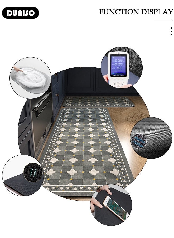 DUNISO - 2 PCS  Kitchen Mats and Rugs Set , Non Slip Heavy Duty Standing Mat, Quick Dry Diatom Mud Floor Mat,  Extra Soft and Absorbent Floor Mats for  Kitchen, Bath, Office, Laundry(40*60cm+40*120cm) - Image 1