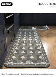DUNISO 2 PCS  Kitchen Mats and Rugs Set , Non Slip Heavy Duty Standing Mat, Quick Dry Diatom Mud Floor Mat,  Extra Soft and Absorbent Floor Mats for  Kitchen, Bath, Office, Laundry(40*60cm+40*120cm)  - Image 4