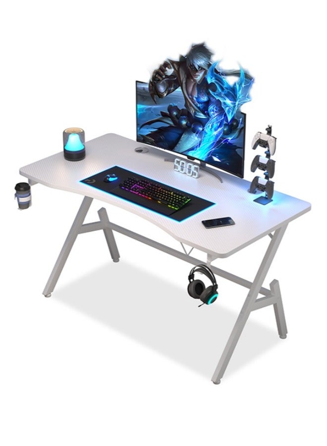 Zanotta Gaming Table Computer Desk with Carbon Fiber Desktop A-shaped Legs Ergonomic Study Table Office Desk for Home （110*55*75cm） - Image 1