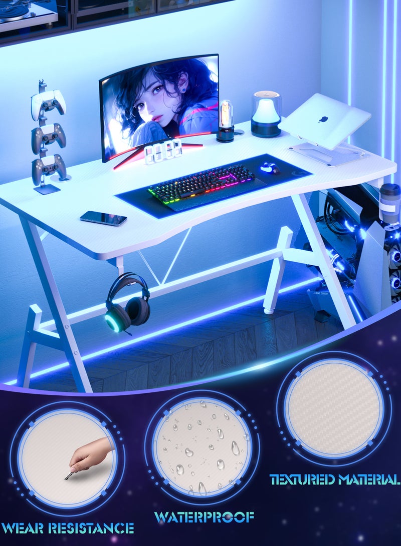 Zanotta Gaming Table Computer Desk with Carbon Fiber Desktop A-shaped Legs Ergonomic Study Table Office Desk for Home （110*55*75cm） - Image 5