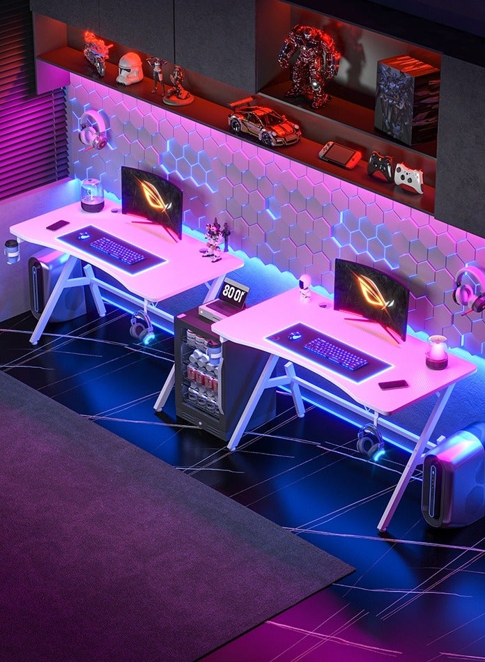 Zanotta Gaming Table Computer Desk with Carbon Fiber Desktop A-shaped Legs Ergonomic Study Table Office Desk for Home （110*55*75cm） - Image 3