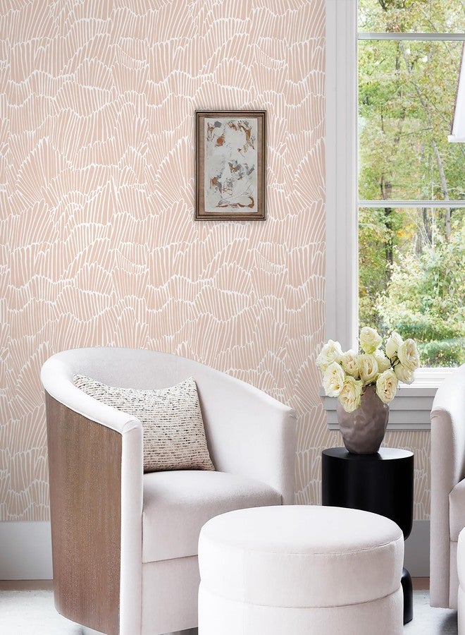 Guvana Peel and Stick Wallpaper Pink and White Contact Paper Modern Striped Wall Paper Boho Removable Self Adhesive Wallpaper for Bedroom Bathroom Cabinets Decor Waterproof Vinyl Roll 17.3"×78.7" - Image 4