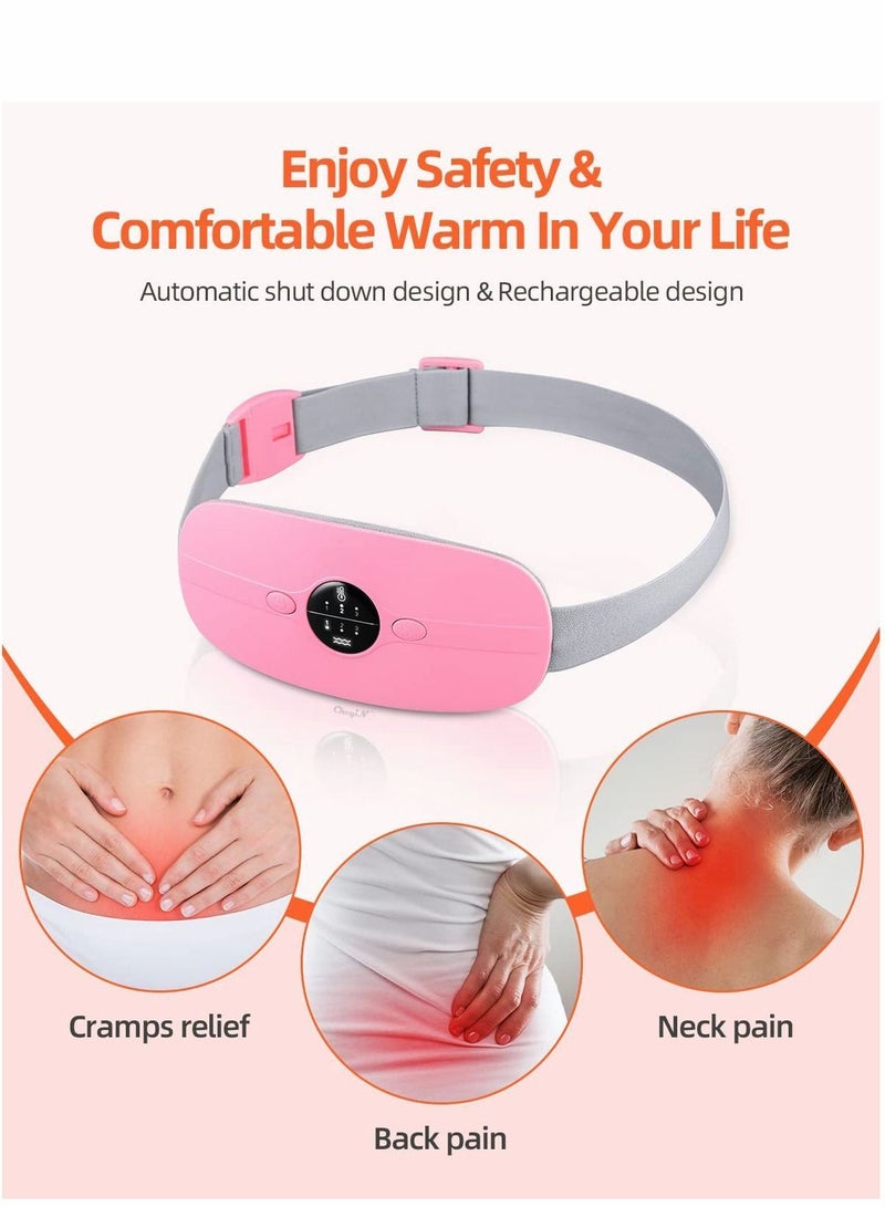 NIBEMINENT Period Heating Pad, Portable Electric Waist Belt with 3 Heat Levels and Vibration Massage Modes Fast Wrap for Cramps Back Pain Relief Women Girl - Image 2
