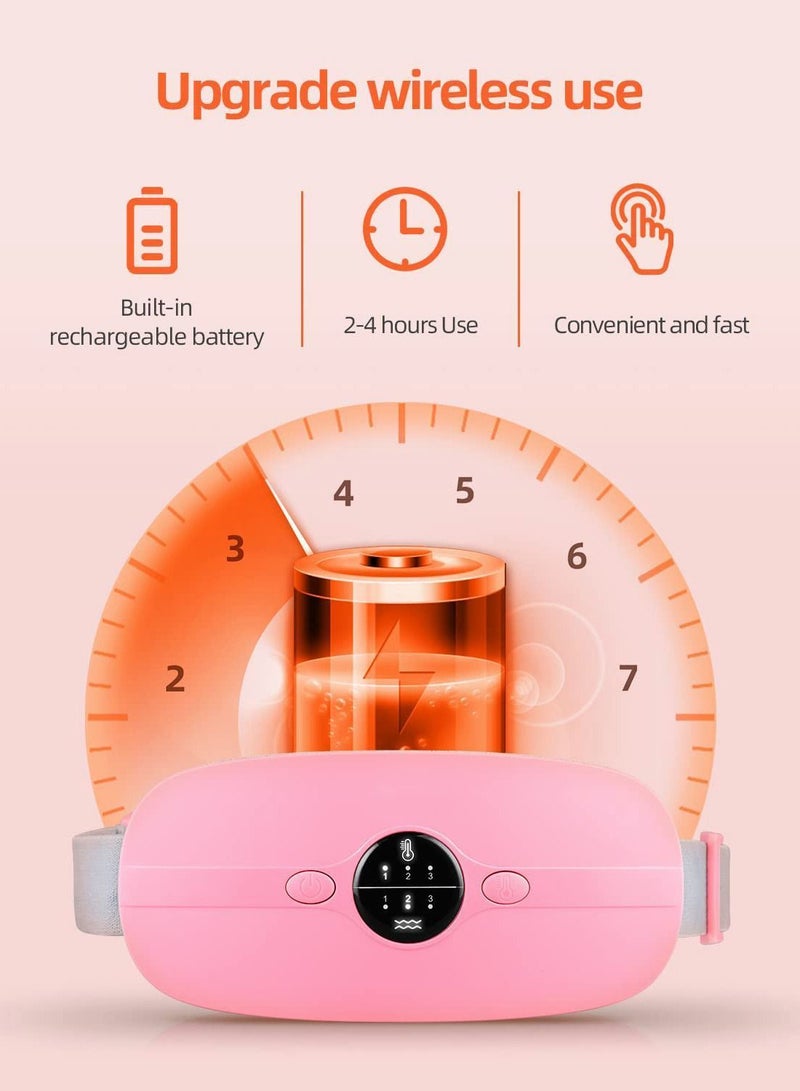 NIBEMINENT Period Heating Pad, Portable Electric Waist Belt with 3 Heat Levels and Vibration Massage Modes Fast Wrap for Cramps Back Pain Relief Women Girl - Image 5