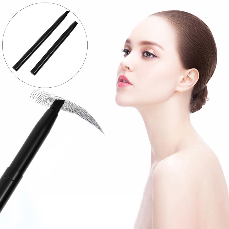 Dual Ended Angled Eyebrow Brush Set 2Pcs with Protective Cap Retractable for Brow Shaping - Image 5