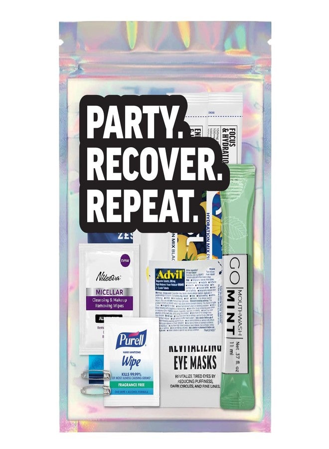 Zest Hangover Kit - 10pc Pre-Filled Supplies Bags - Bachelorette Party Favors, Girls Weekend Gifts, 21st Birthday Ideas for Her, Wedding Recovery Essentials, Fun Trip Must-Have Party Accessories (5-Pack) - Image 1
