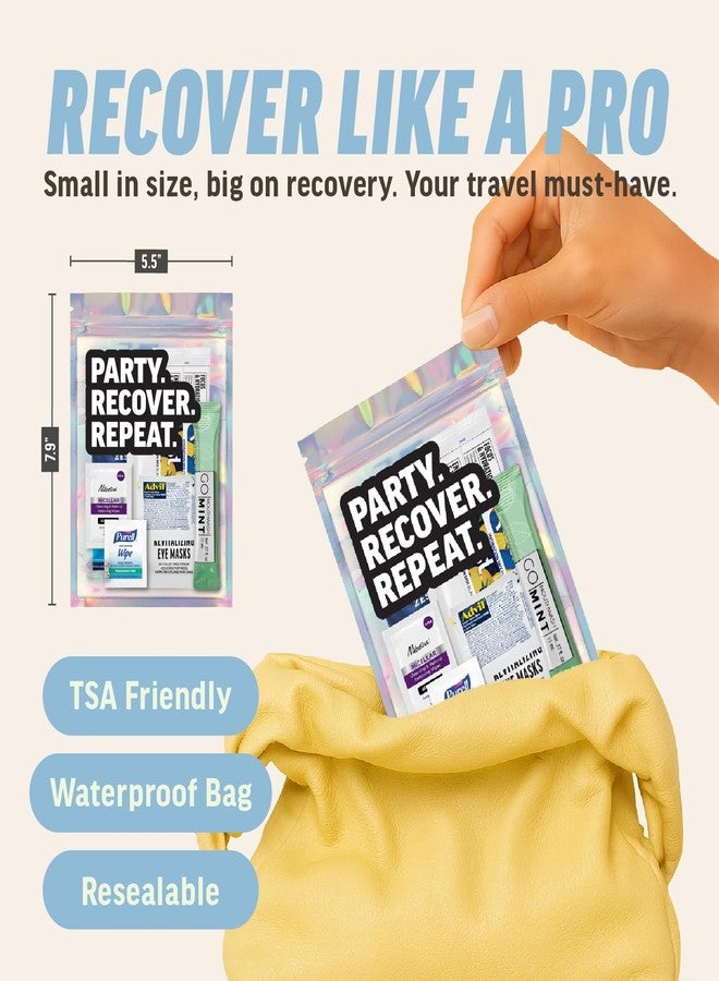 Zest Hangover Kit - 10pc Pre-Filled Supplies Bags - Bachelorette Party Favors, Girls Weekend Gifts, 21st Birthday Ideas for Her, Wedding Recovery Essentials, Fun Trip Must-Have Party Accessories (5-Pack) - Image 2