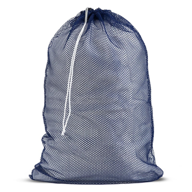 Mesh XL Laundry Bag  Large 24 x 36  Durable Machine Washable with Secure Drawstring Closure  Perfect for College Dorms Laundromats Apartments Navy